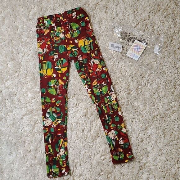 LULAROE Kids Christmas/Holiday Leggings - L/XL - Picture 3 of 6